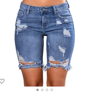 Jean distressed bermuda shorts